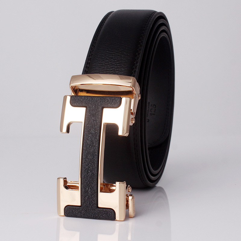 Men's belt men's leather automatic buckle wild casual belt pure leather business belt