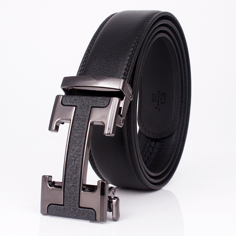 Men's belt men's leather automatic buckle wild casual belt pure leather business belt