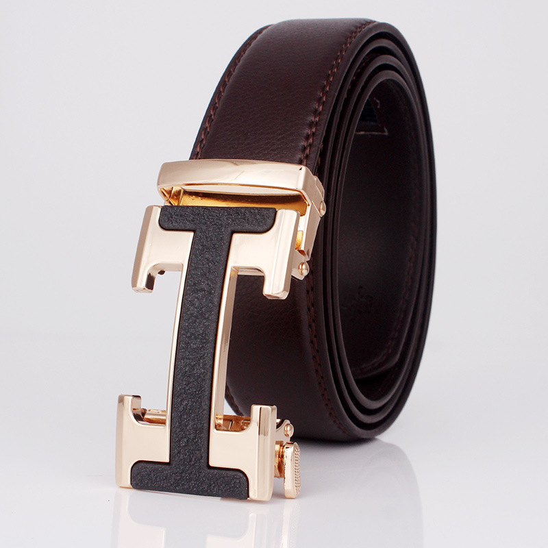 Men's belt men's leather automatic buckle wild casual belt pure leather business belt