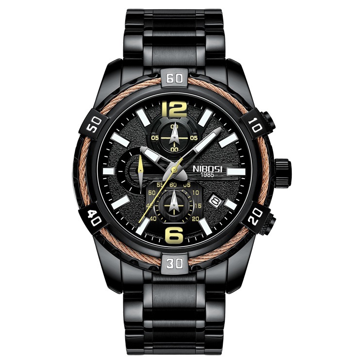 NIBOSI Mens Watches Top Brand Luxury Chronograph Sport Watch Men Military Waterproof Quartz Watch