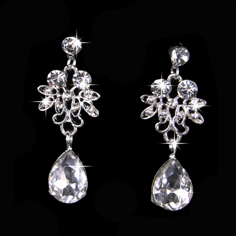 Bridal Jewelry Butterfly Large Drop Necklace Earrings Set Wedding Jewelry Knot Wedding Accessories