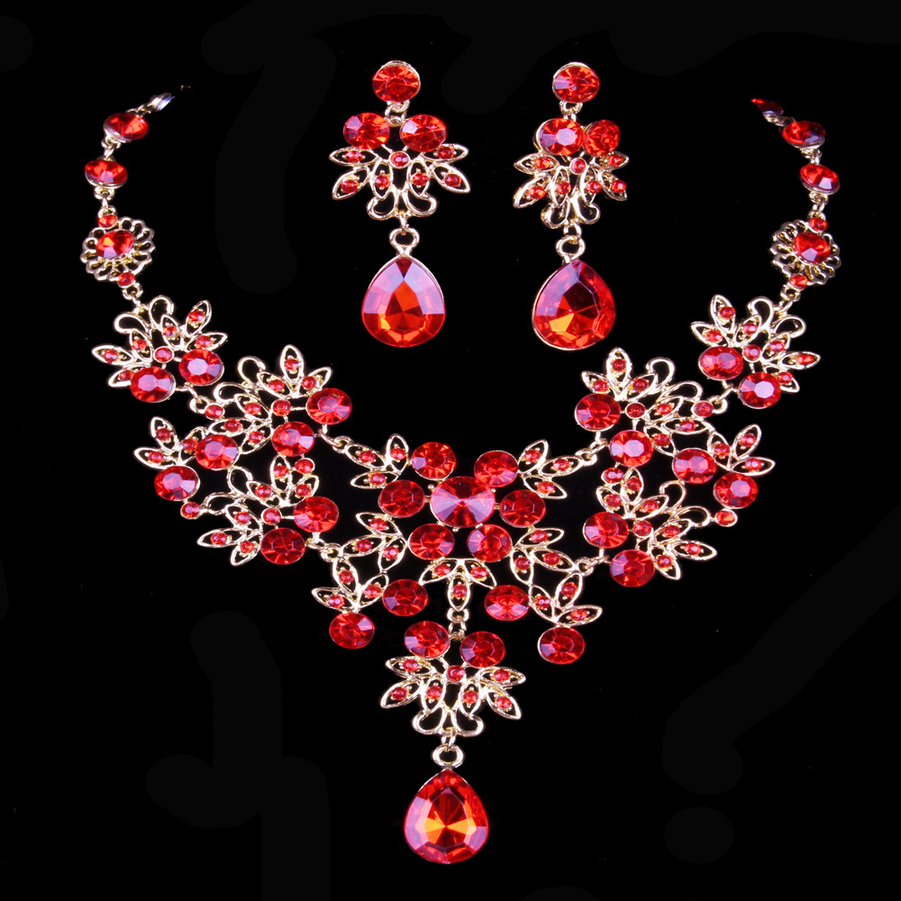 Bridal Jewelry Butterfly Large Drop Necklace Earrings Set Wedding Jewelry Knot Wedding Accessories