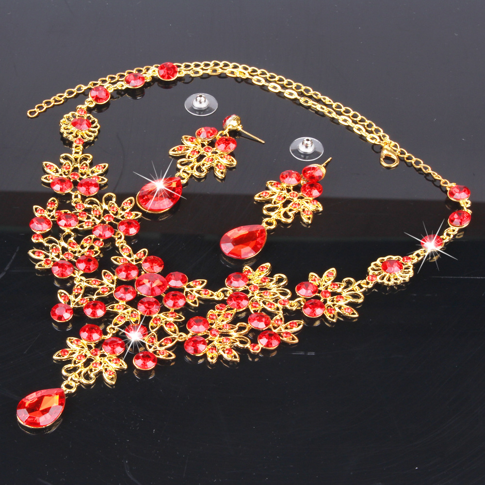 Bridal Jewelry Butterfly Large Drop Necklace Earrings Set Wedding Jewelry Knot Wedding Accessories