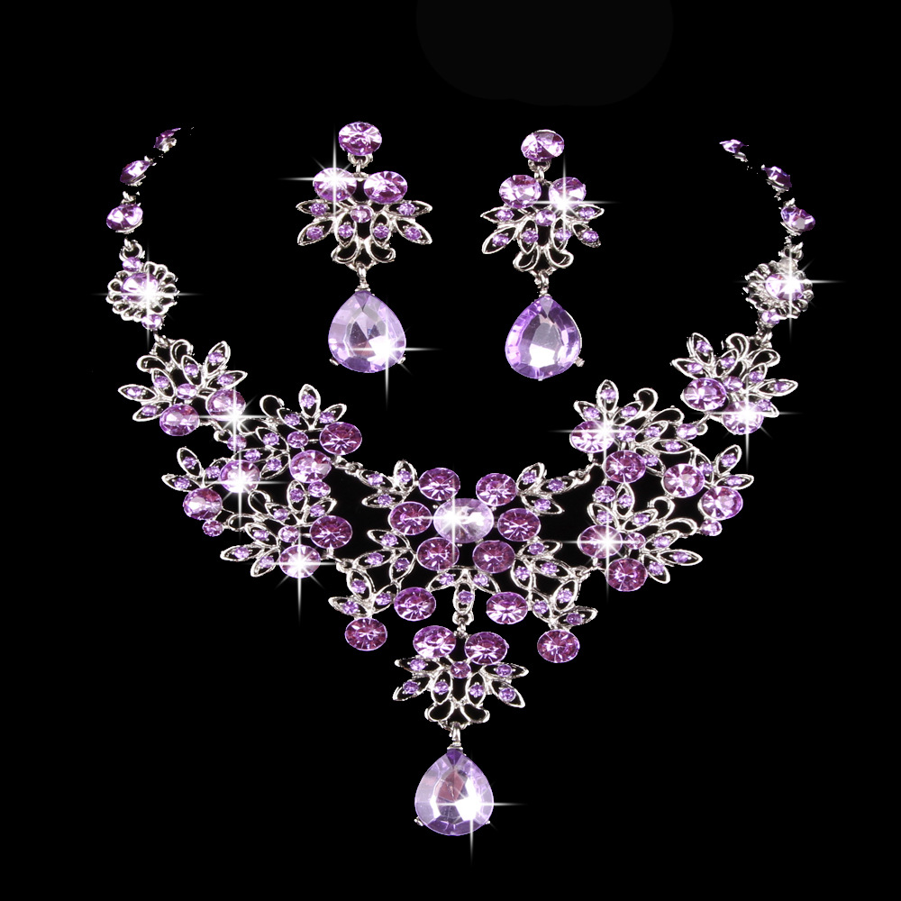 Bridal Jewelry Butterfly Large Drop Necklace Earrings Set Wedding Jewelry Knot Wedding Accessories