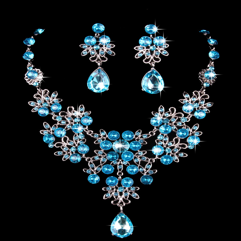 Bridal Jewelry Butterfly Large Drop Necklace Earrings Set Wedding Jewelry Knot Wedding Accessories