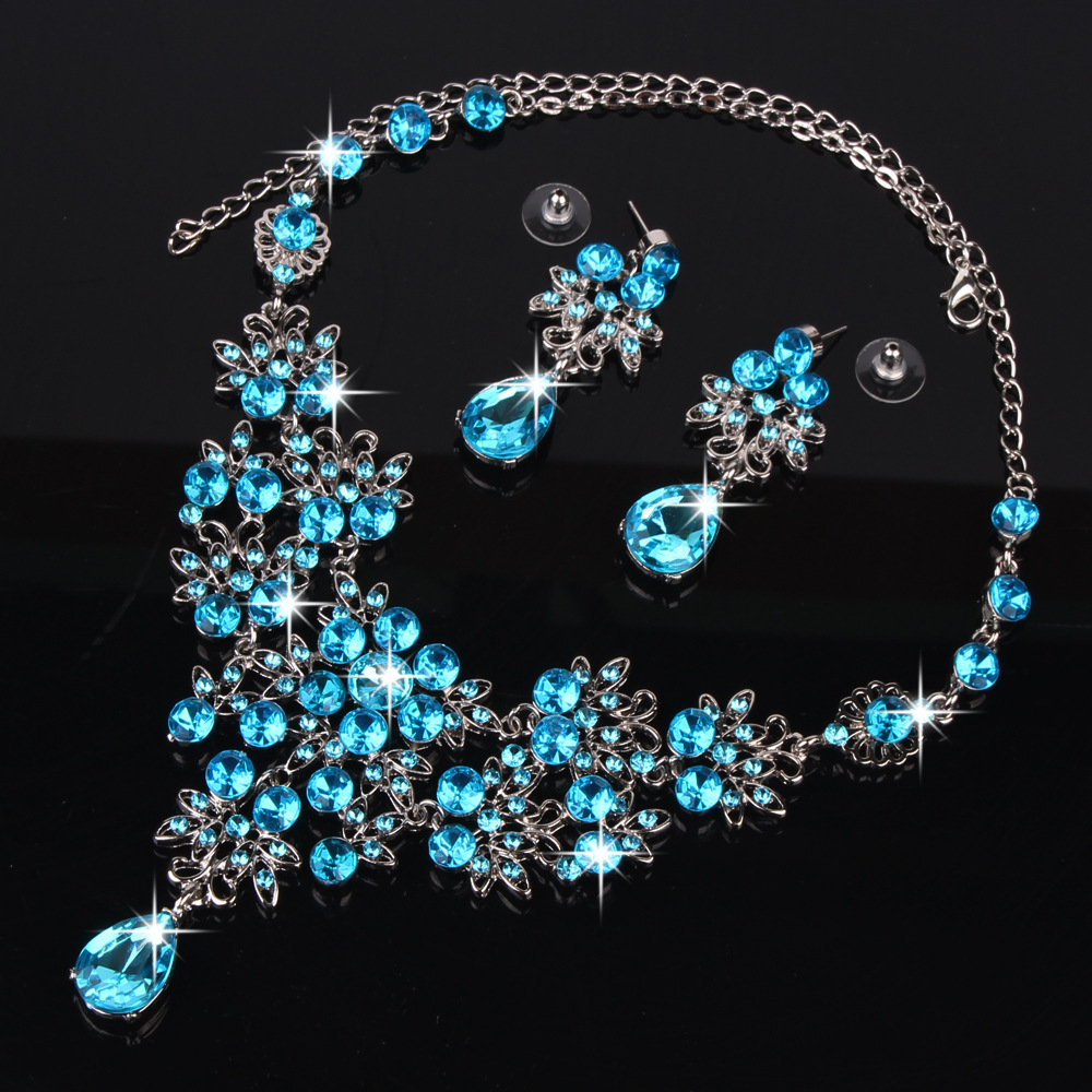 Bridal Jewelry Butterfly Large Drop Necklace Earrings Set Wedding Jewelry Knot Wedding Accessories