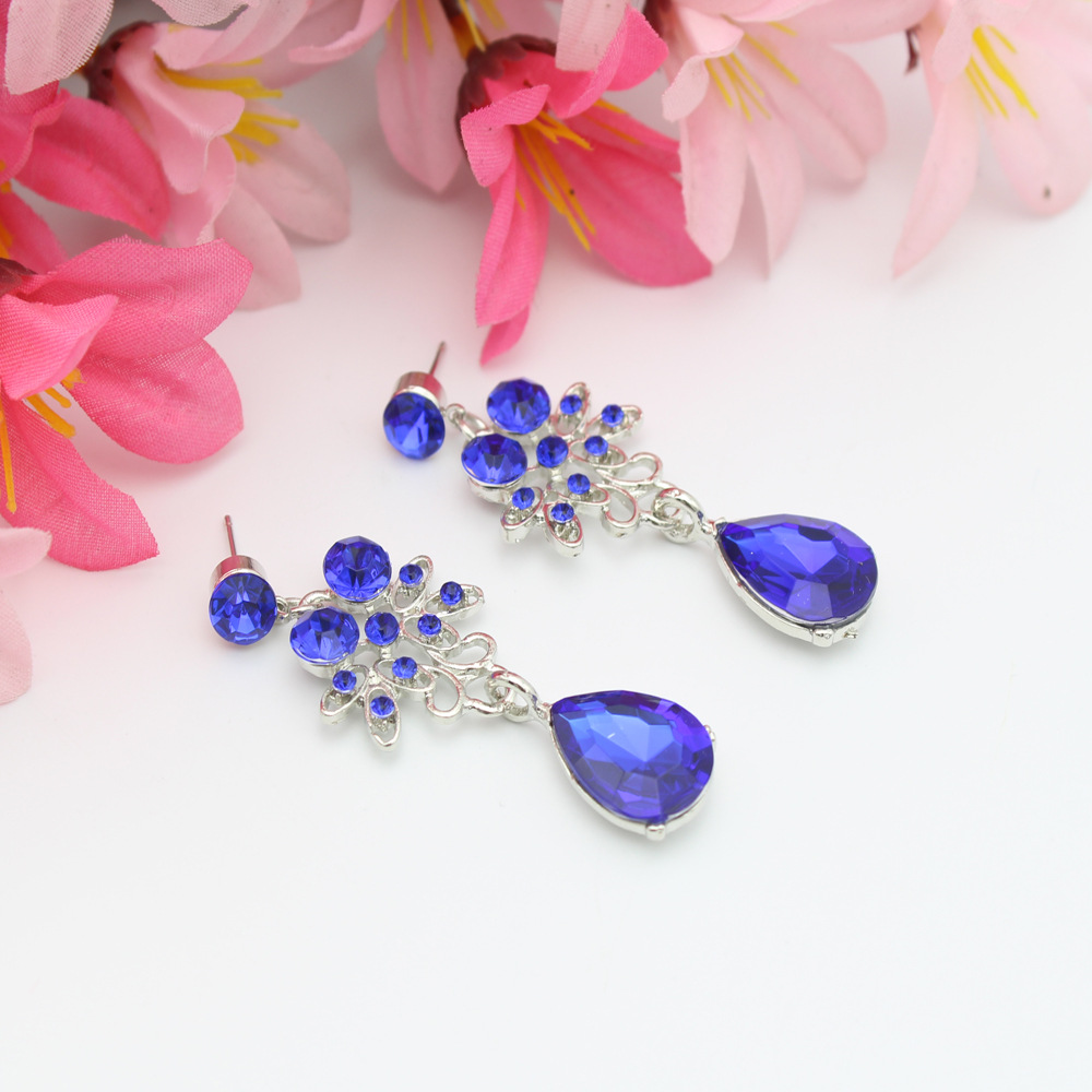 Bridal Jewelry Butterfly Large Drop Necklace Earrings Set Wedding Jewelry Knot Wedding Accessories
