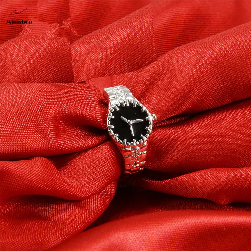 Men and Women's New Creative Watch Shaped Fashion Ring Personality Couple Rings Jewelry Gift