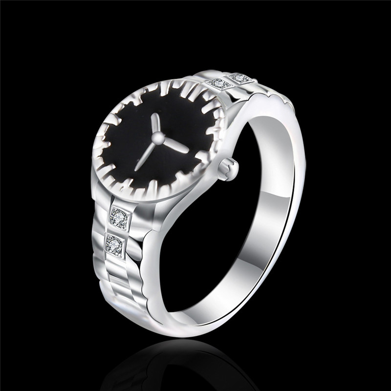 Men and Women's New Creative Watch Shaped Fashion Ring Personality Couple Rings Jewelry Gift