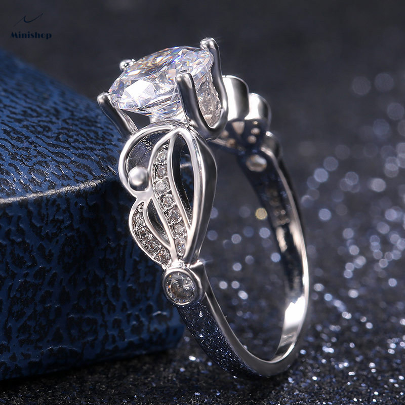 Zircon Diamond Ring Women's Engagement Ring Lady Marriage Proposal Ring Dress Jewelry Gift