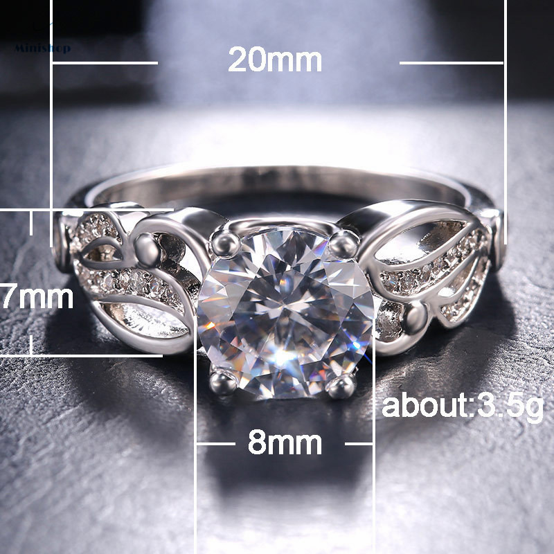 Zircon Diamond Ring Women's Engagement Ring Lady Marriage Proposal Ring Dress Jewelry Gift