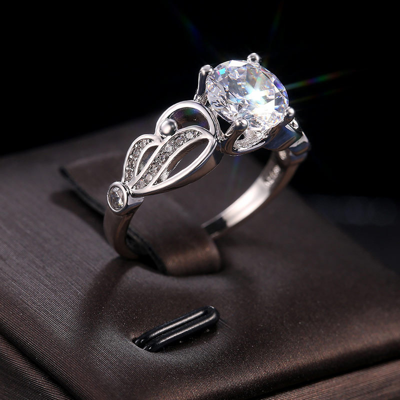 Zircon Diamond Ring Women's Engagement Ring Lady Marriage Proposal Ring Dress Jewelry Gift