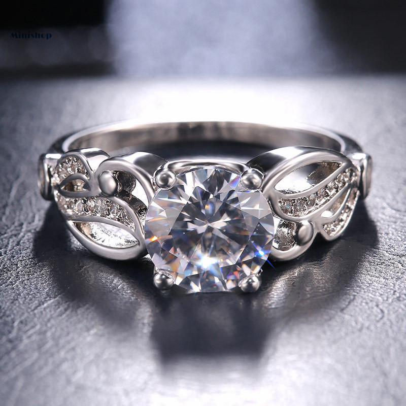 Zircon Diamond Ring Women's Engagement Ring Lady Marriage Proposal Ring Dress Jewelry Gift