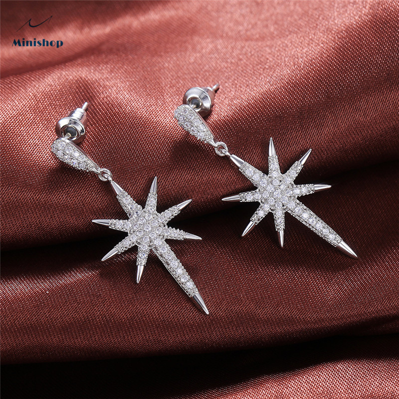 Women's Earrings Temperament Zircon Diamond Ladies Earrings Korea Fashion Trend Earrings