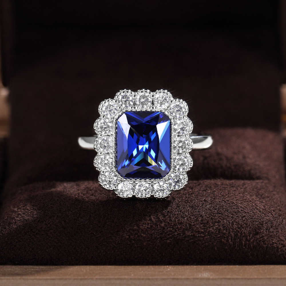 Women Vintage Ring Lady Zircon Diamond Silver-plated Ring Jewelry Gift Ring Jewelry Accessories