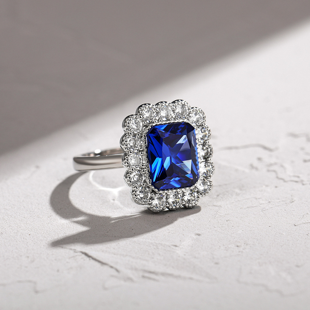 Women Vintage Ring Lady Zircon Diamond Silver-plated Ring Jewelry Gift Ring Jewelry Accessories