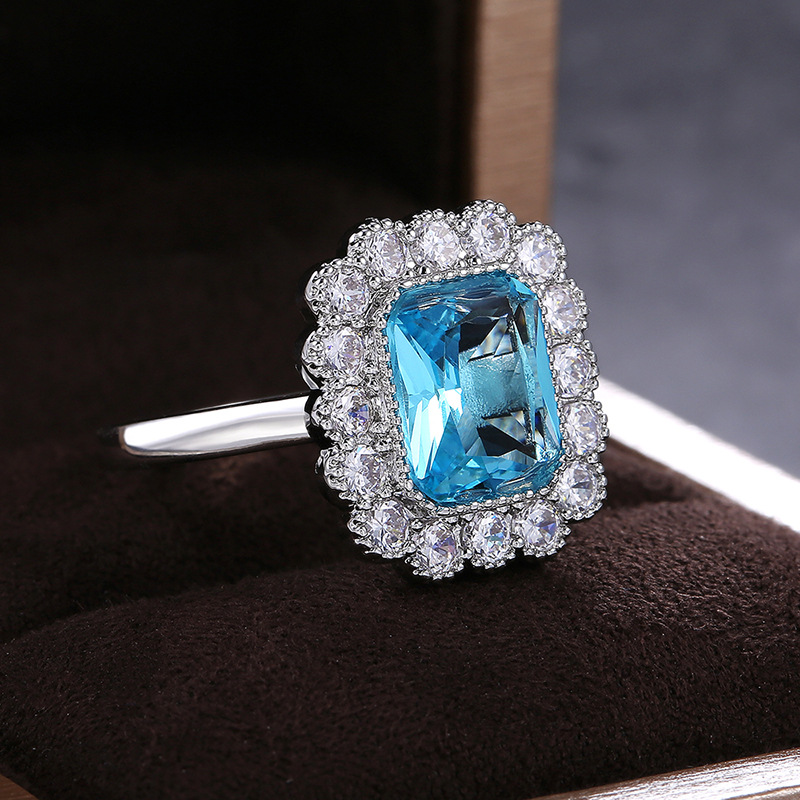 Women Vintage Ring Lady Zircon Diamond Silver-plated Ring Jewelry Gift Ring Jewelry Accessories