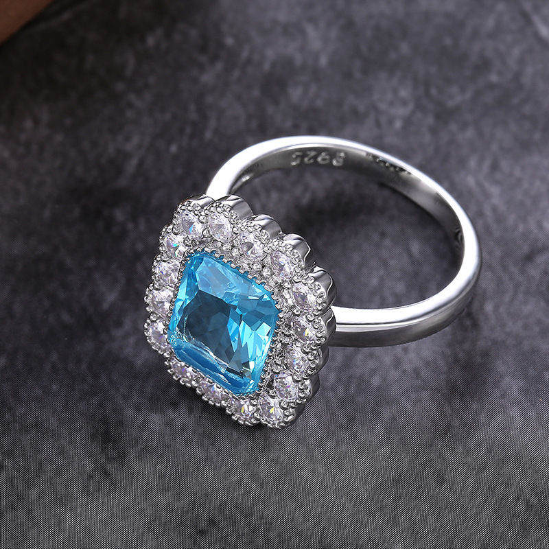 Women Vintage Ring Lady Zircon Diamond Silver-plated Ring Jewelry Gift Ring Jewelry Accessories