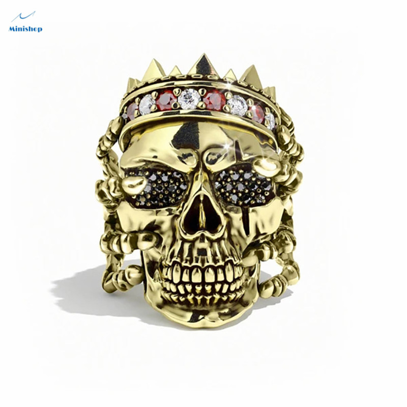 Men New Fashion Ring Bully Punk Boys Skull Ring Street Rock Jewelry Night Club Accessories