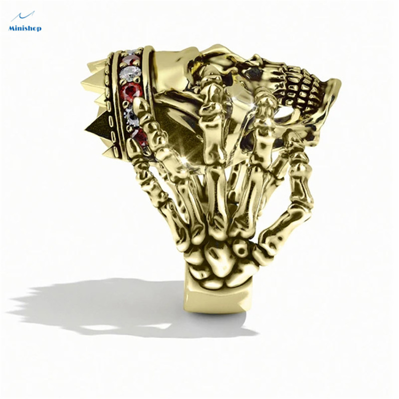 Men New Fashion Ring Bully Punk Boys Skull Ring Street Rock Jewelry Night Club Accessories