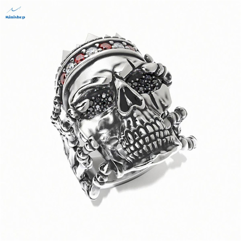 Men New Fashion Ring Bully Punk Boys Skull Ring Street Rock Jewelry Night Club Accessories