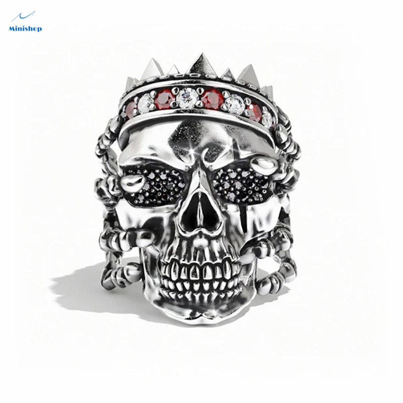 Men New Fashion Ring Bully Punk Boys Skull Ring Street Rock Jewelry Night Club Accessories