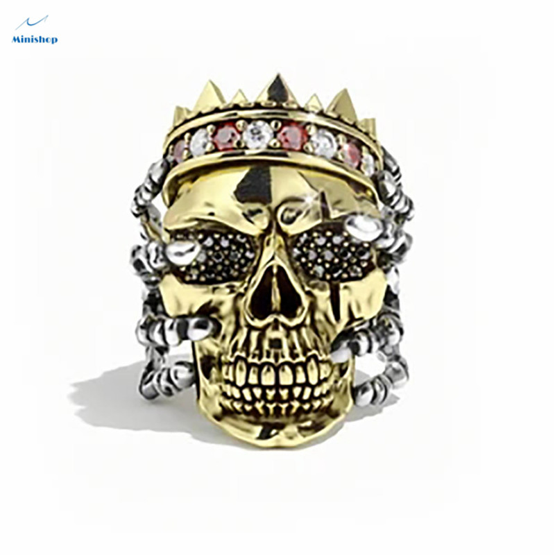 Men New Fashion Ring Bully Punk Boys Skull Ring Street Rock Jewelry Night Club Accessories