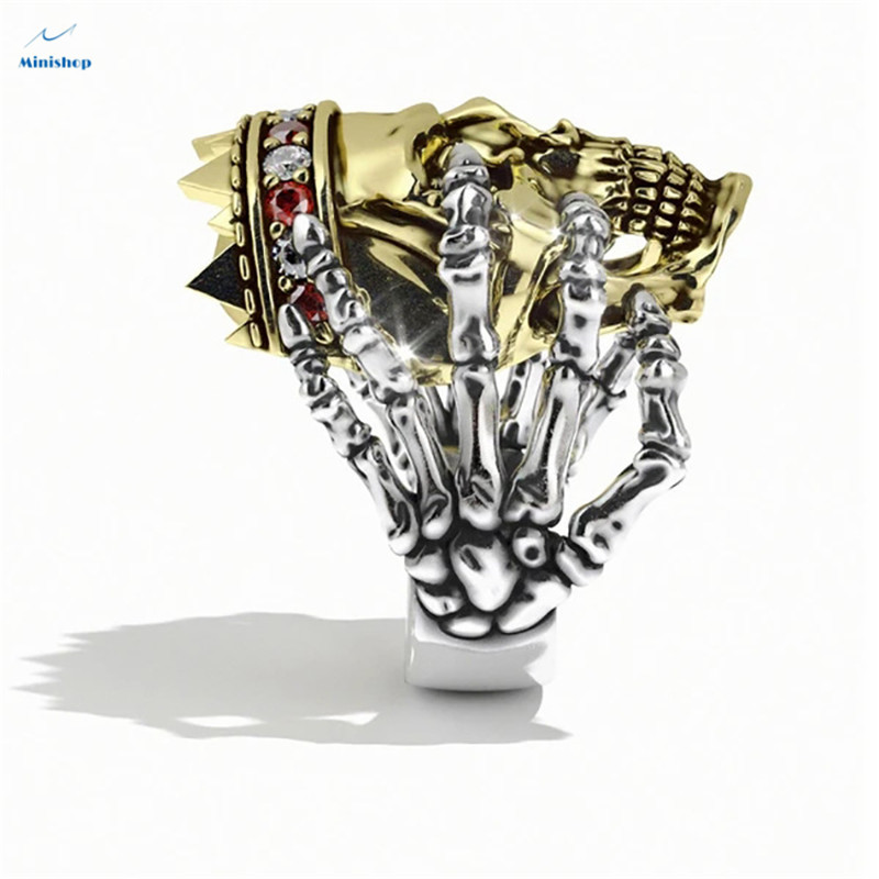 Men New Fashion Ring Bully Punk Boys Skull Ring Street Rock Jewelry Night Club Accessories