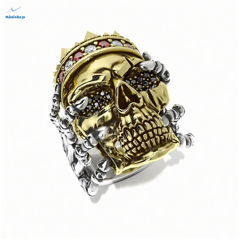 Men New Fashion Ring Bully Punk Boys Skull Ring Street Rock Jewelry Night Club Accessories