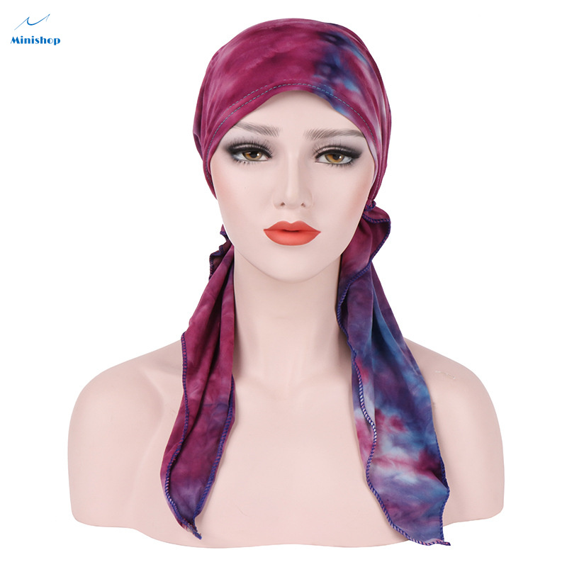 Lady Fashion Hat Muslim Headgear Cotton Double-sided Turnip Cap Head Wraps Bonnet