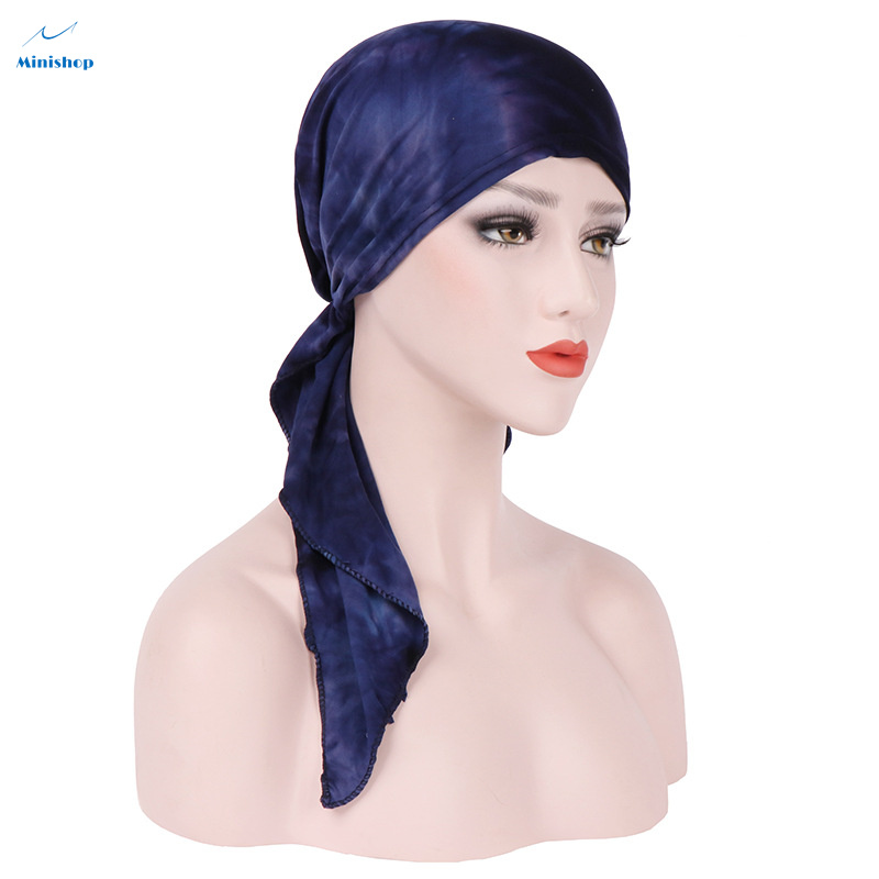Lady Fashion Hat Muslim Headgear Cotton Double-sided Turnip Cap Head Wraps Bonnet