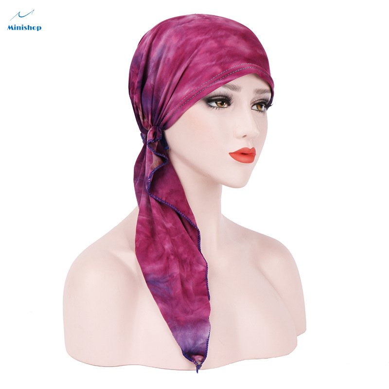 Lady Fashion Hat Muslim Headgear Cotton Double-sided Turnip Cap Head Wraps Bonnet
