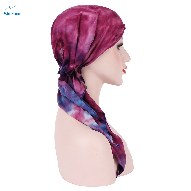 Lady Fashion Hat Muslim Headgear Cotton Double-sided Turnip Cap Head Wraps Bonnet