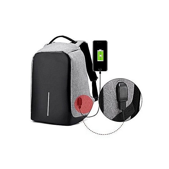 Anti Theft Backpack with USB-charging-Grey