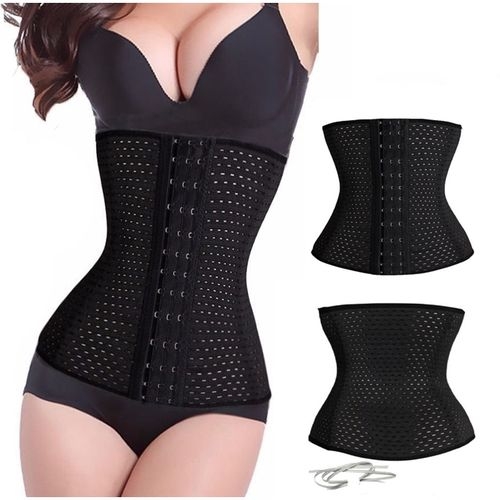 slimming corsets waist trainer slimming belts strap - Black