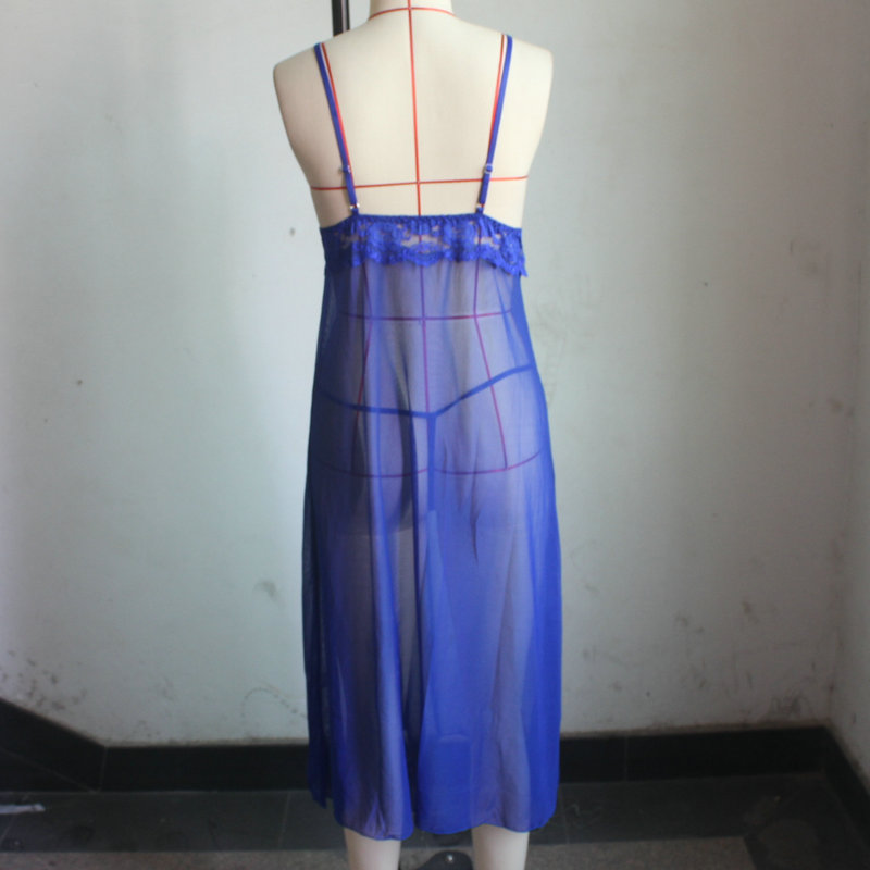 sexy lingerie hot long Dresses hot sexy costumes Girls  strap Transparent nightdress slips intimates
