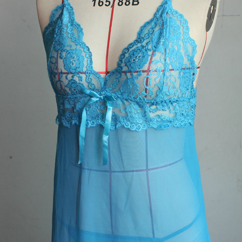 sexy lingerie hot long Dresses hot sexy costumes Girls  strap Transparent nightdress slips intimates