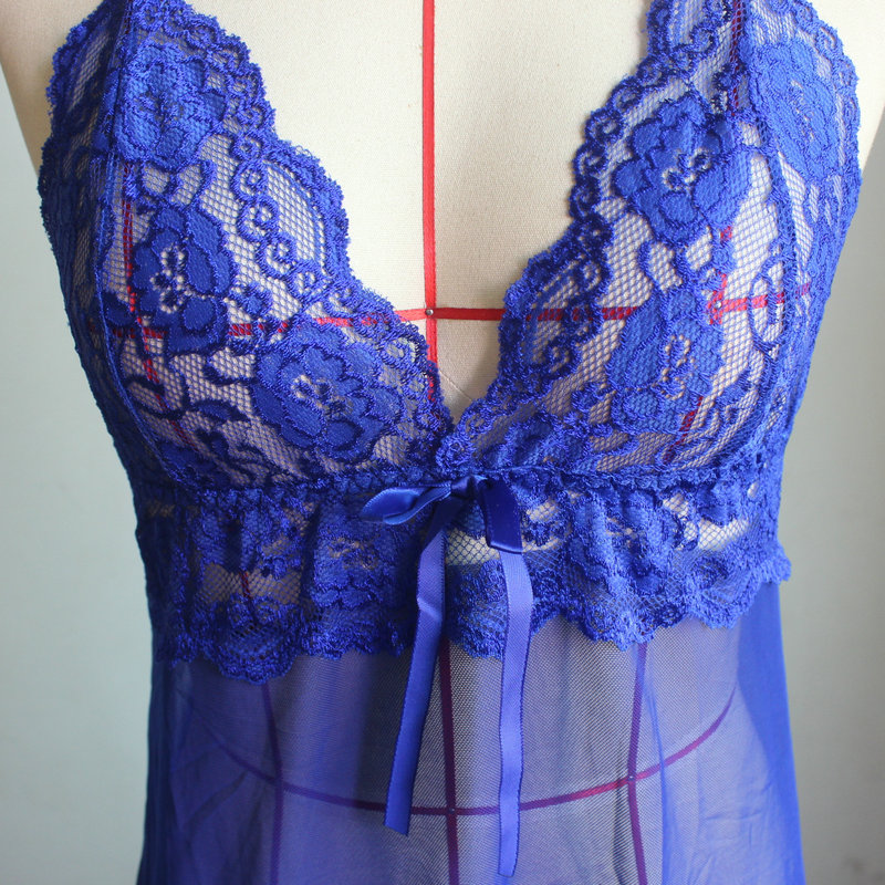 sexy lingerie hot long Dresses hot sexy costumes Girls  strap Transparent nightdress slips intimates