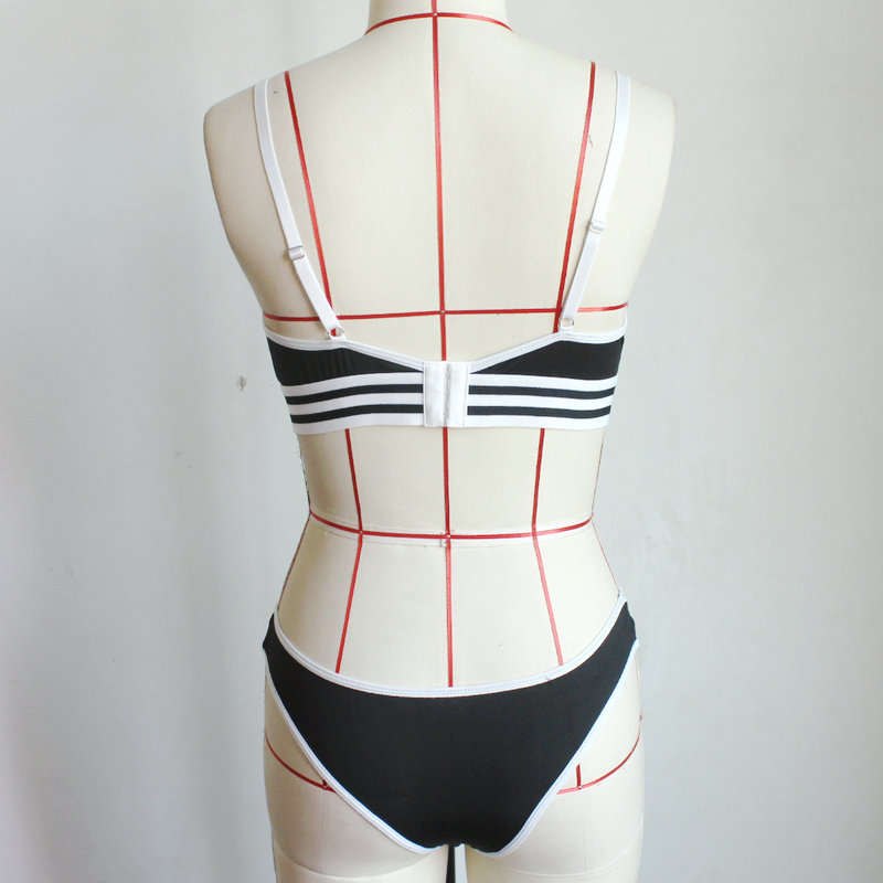 Factory direct sales black and white sports pure women's underwear sports suit