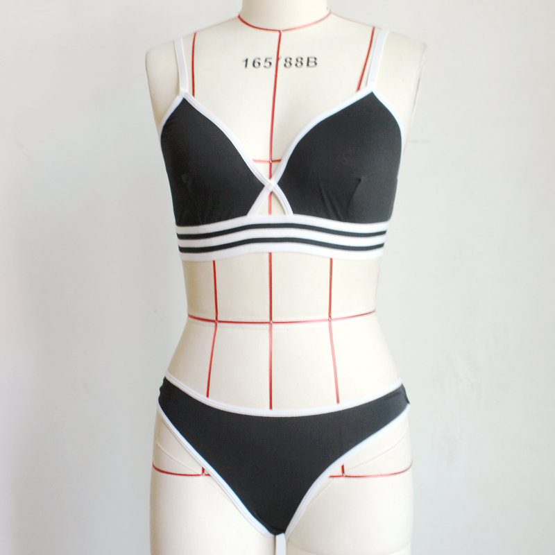 Factory direct sales black and white sports pure women's underwear sports suit