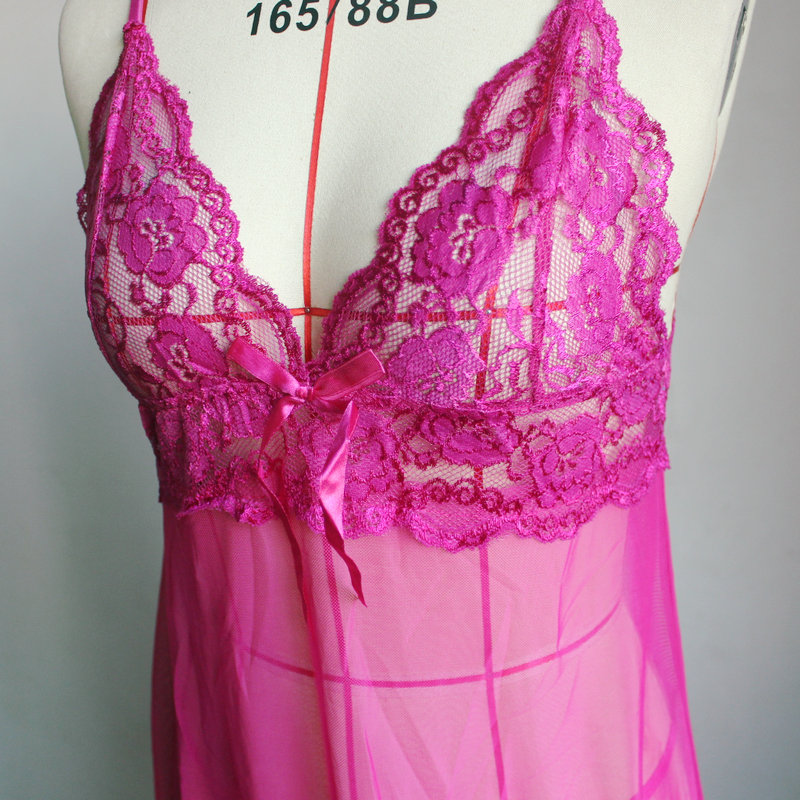 sexy lingerie hot long Dresses hot sexy costumes Girls  strap Transparent nightdress slips intimates