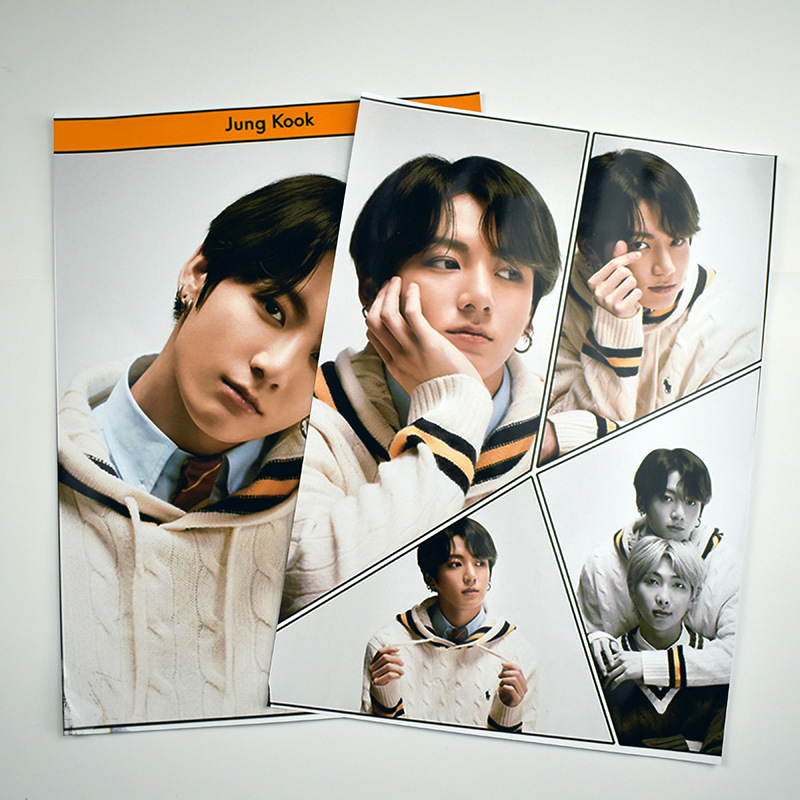 BTS Bangtan Boys Posters Set JIN SUGA V RM JUNGKOOK JIMIN MAP OF THE SOUL 7 Photocards for Army Daughter BTS Sticker Set Gift for Army Girls 14pcs 1 Set (21*30cm)