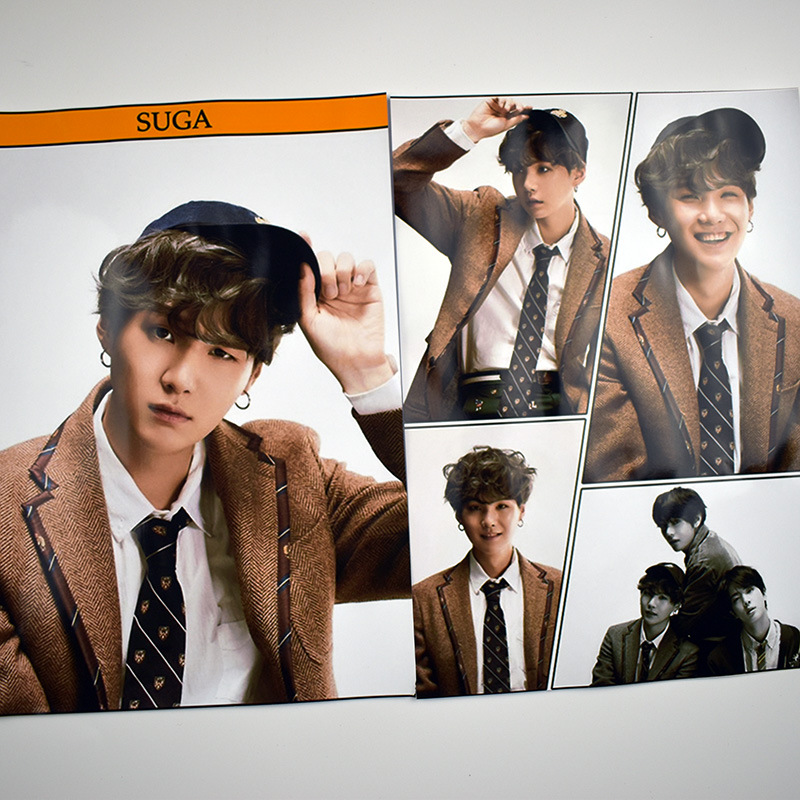 BTS Bangtan Boys Posters Set JIN SUGA V RM JUNGKOOK JIMIN MAP OF THE SOUL 7 Photocards for Army Daughter BTS Sticker Set Gift for Army Girls 14pcs 1 Set (21*30cm)