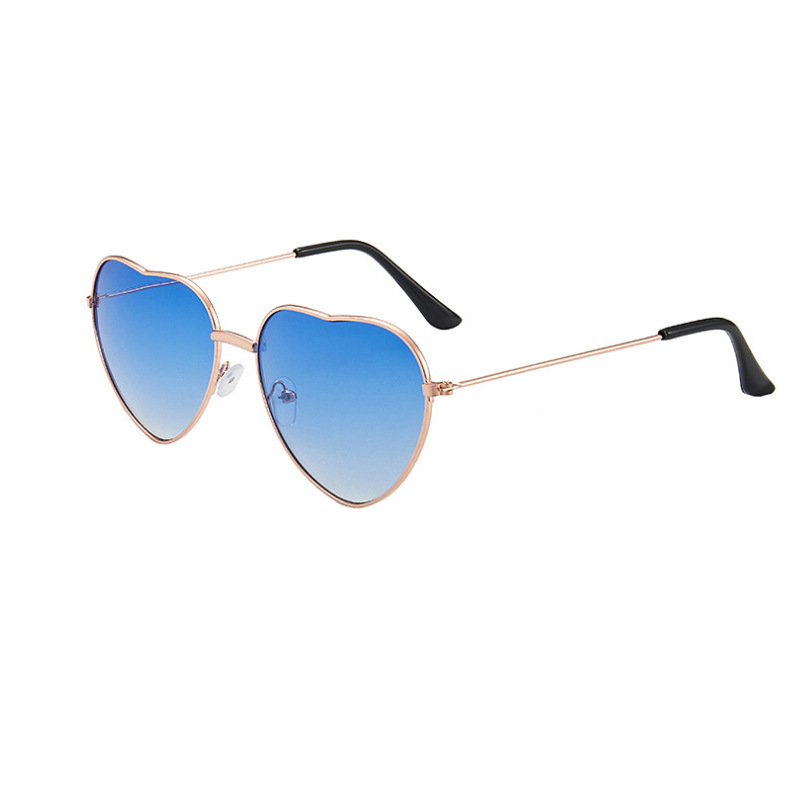 Heart Sunglasses Thin Metal Frame Lovely Heart Style for Women Heart Shaped Glasses Trendy Transparent Candy Color Eyewear for Party Favor