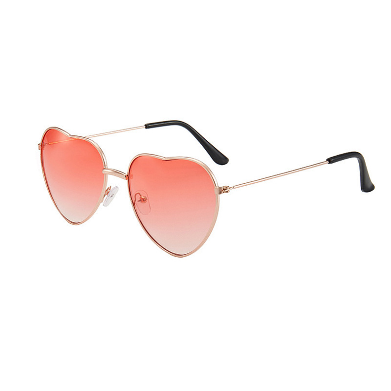 Heart Sunglasses Thin Metal Frame Lovely Heart Style for Women Heart Shaped Glasses Trendy Transparent Candy Color Eyewear for Party Favor