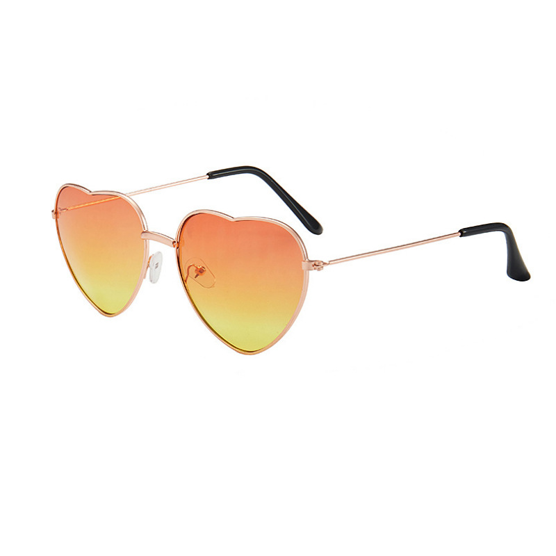 Heart Sunglasses Thin Metal Frame Lovely Heart Style for Women Heart Shaped Glasses Trendy Transparent Candy Color Eyewear for Party Favor