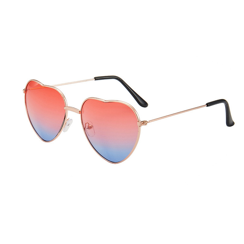 Heart Sunglasses Thin Metal Frame Lovely Heart Style for Women Heart Shaped Glasses Trendy Transparent Candy Color Eyewear for Party Favor