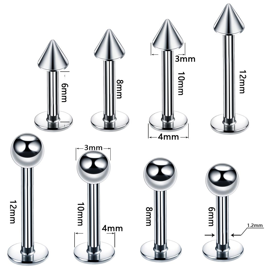 Earrings Hoop 10/20Pcs Surgical Steel Stud for Women Men Nose Lip Horseshoe Piercing Rings 5 Colors Ear Body Piercing Jewelry