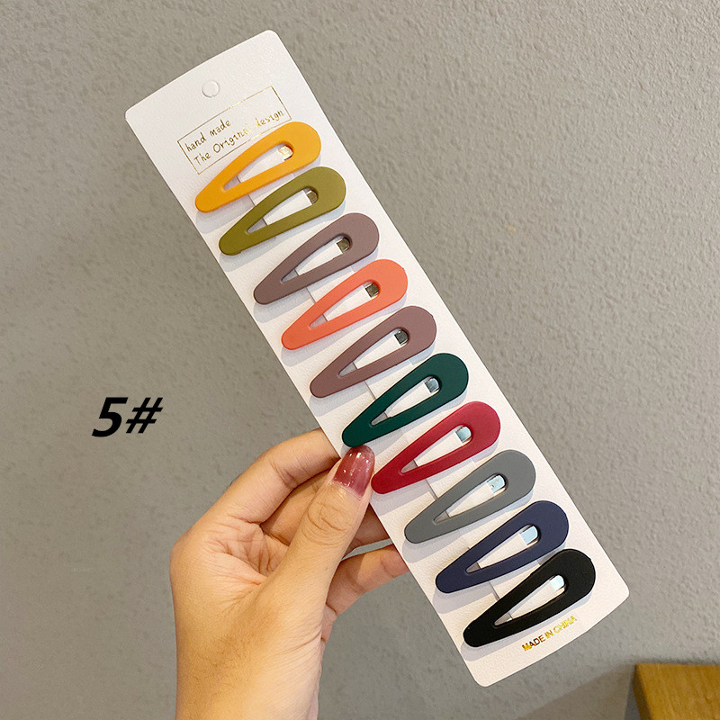 10Pcs/pack Simple Candy Color Geometric Hairpins Girls Hairgrips Hair Clips Headdress Bobby Pin