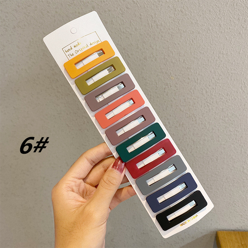 10Pcs/pack Simple Candy Color Geometric Hairpins Girls Hairgrips Hair Clips Headdress Bobby Pin